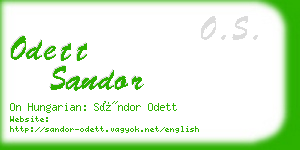 odett sandor business card